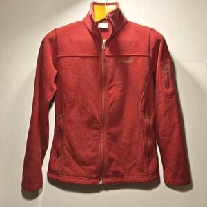 Columbia Women's Fleece Jacket Medium Red/Deep Orange Beautiful Color
